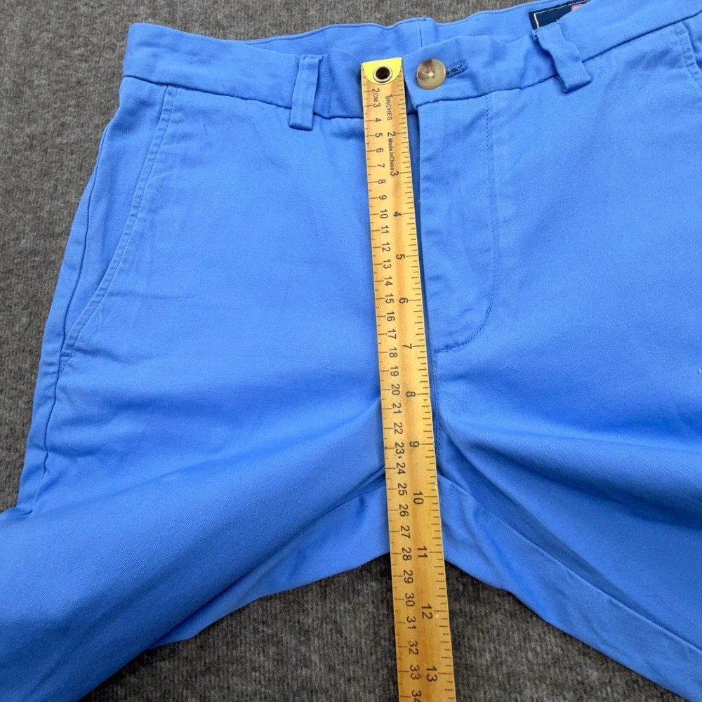 Vineyard Vines Breaker Shorts Mens 28 Blue Stretch Chino Flat Front Cotton Blend